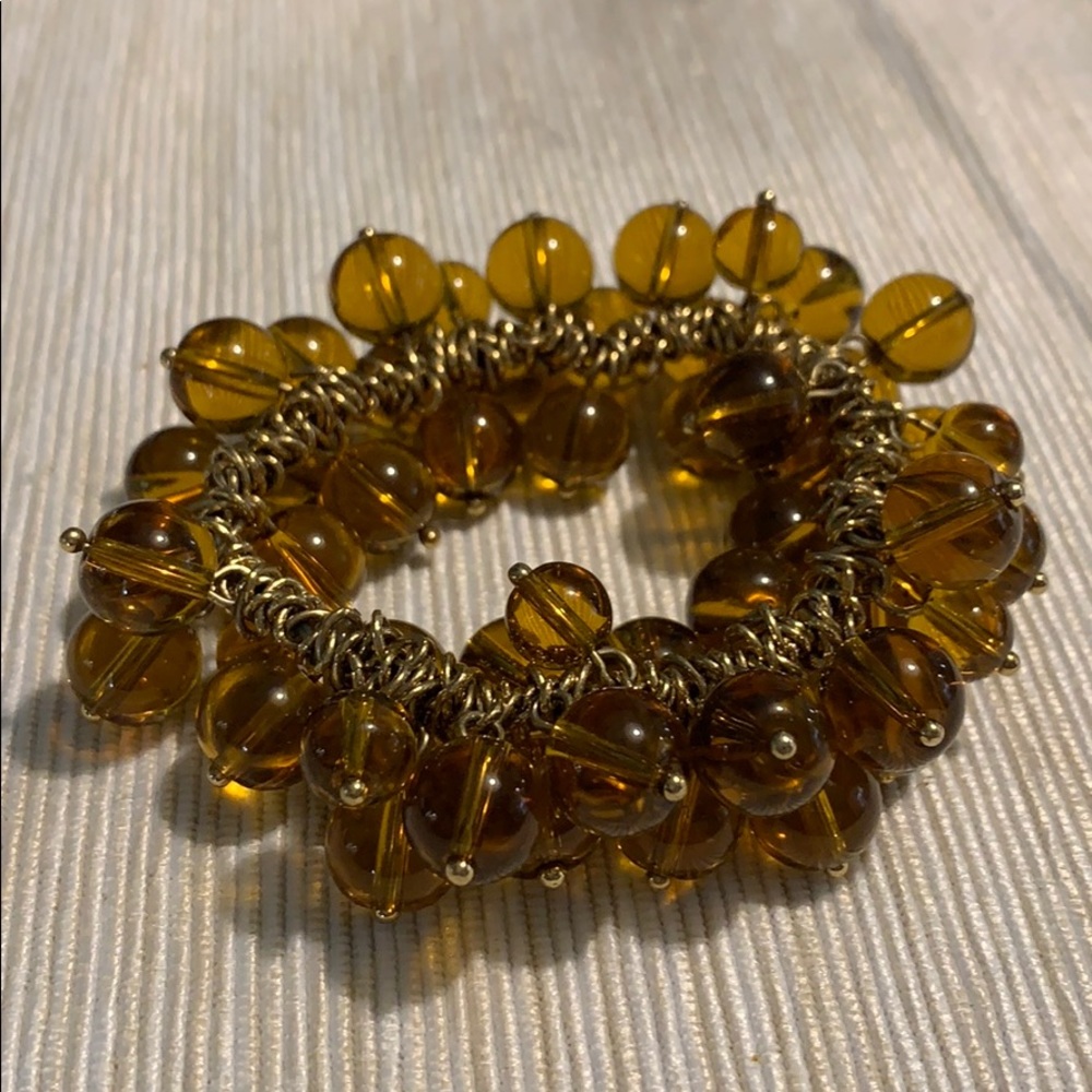 J. Crew amber glass beaded bracelet